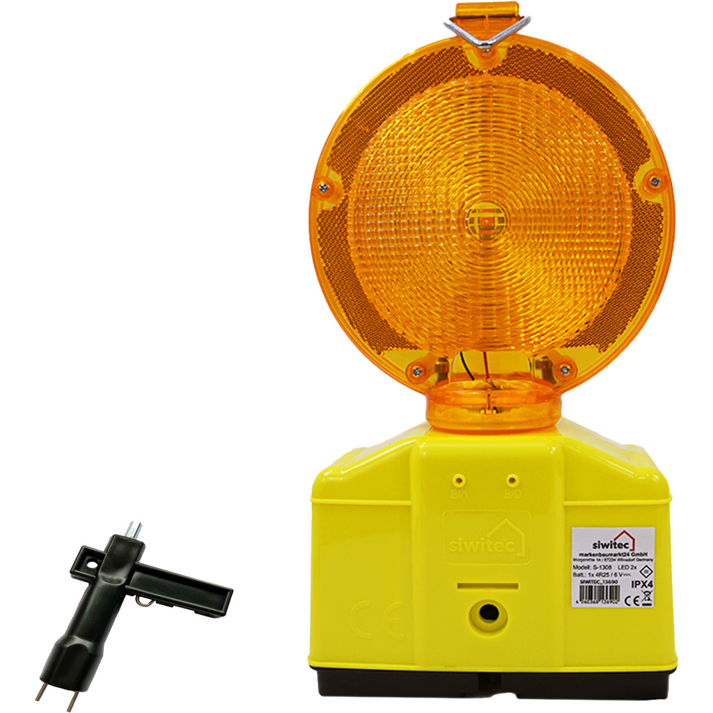 siwitec LED Baustellenleuchte gelb mit Dämmerungssensor und