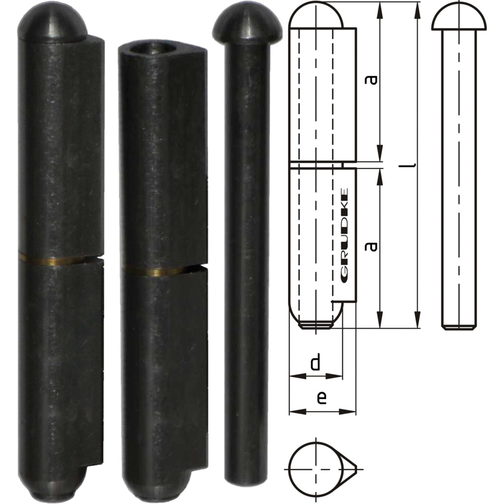 Stift 9 mm Tropfenform Eisen blank Größe 140 mm Bandrolle fester Eisenstift 